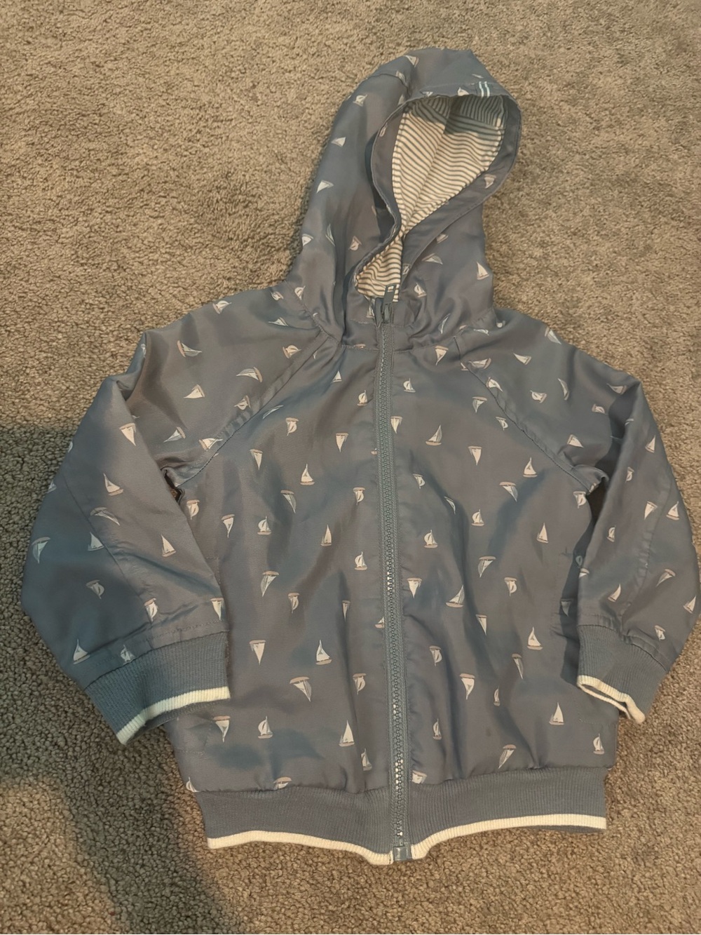 Tommy Bahama Blue Kids Hooded Jacket with Sailboat Print